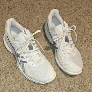 Asics Light Gray and White Running Shoes